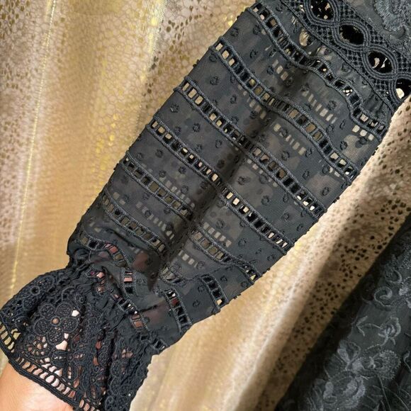 Cynthia Rowley Black Wicker Park Lace Eyelet Dress Size 8 NWT - Picture 6 of 14